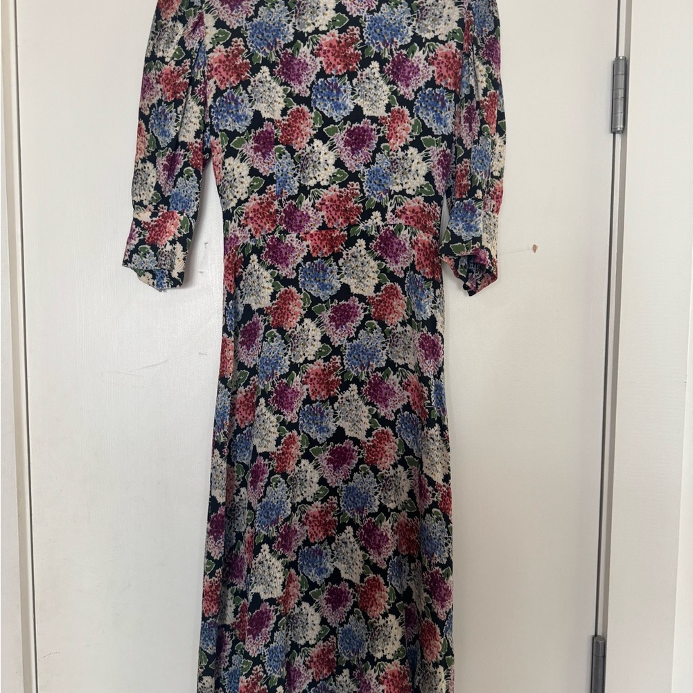 Vintage Saint Laurent rare floral Midi Dress